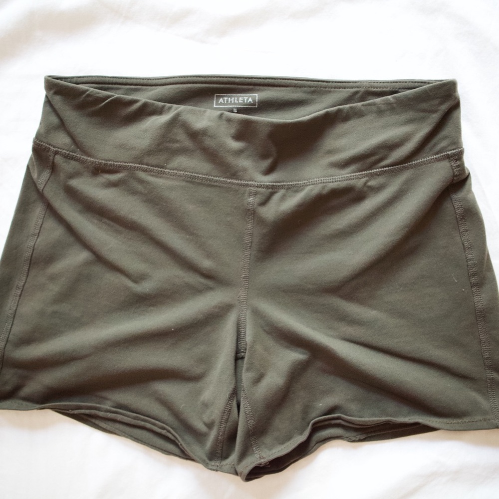 Athleta Spandex Shorts Olive Green